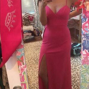 Pink prom formal dress